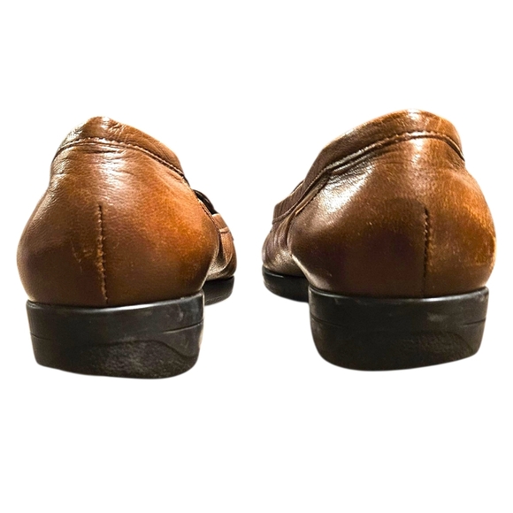 Womens Brown Leather Loafers Easy Spirit Comfort Flata Sz 7 Slip On Casual Work - Picture 8 of 14